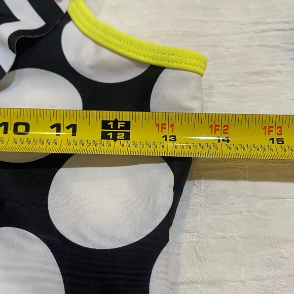 Justice Girls Swimsuit Tankini Size 16 Yellow Black Polka Dot - Picture 11 of 14